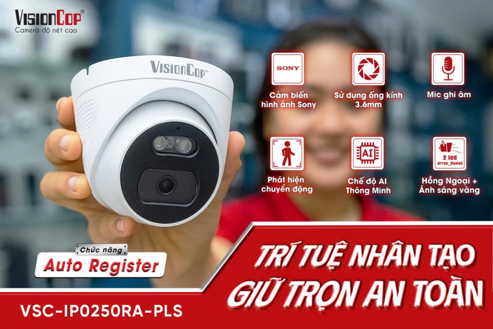 Camera AI 5MP VisionCop VSC-IP0250RA-PLS – Đêm Như Ngày, Chuẩn An Ninh Thông Minh